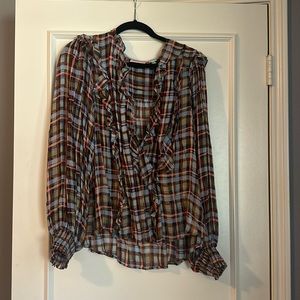 Anthropologie Maeve plaid blouse